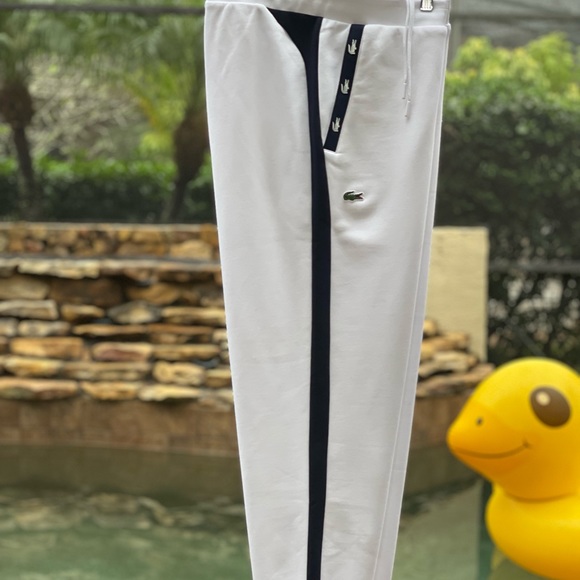LACOSTE CONTRAST ACCENTS COTTON BLEND FLEECE TRACK PANTS (3XL) - Picture 1 of 6
